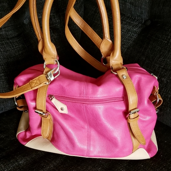 Barbie Pink/tan Vegan leather purse - Picture 3 of 9